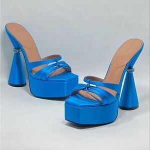 D'Accori Sienna Satin Platform Mules size 36